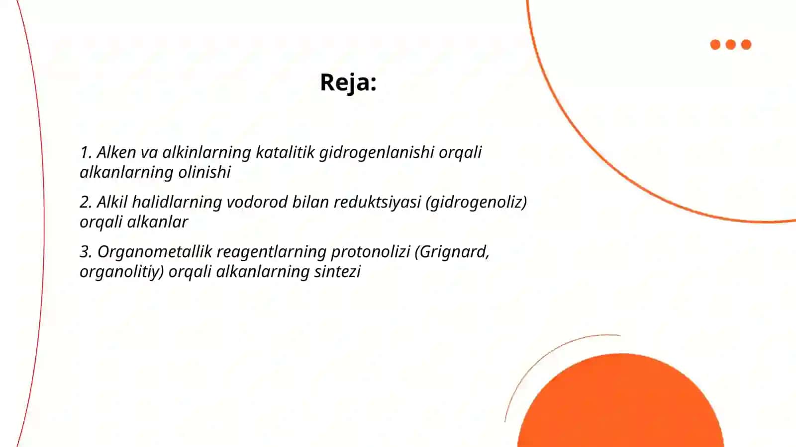 Alkan va sikloalkanlarning olinish usullari 2