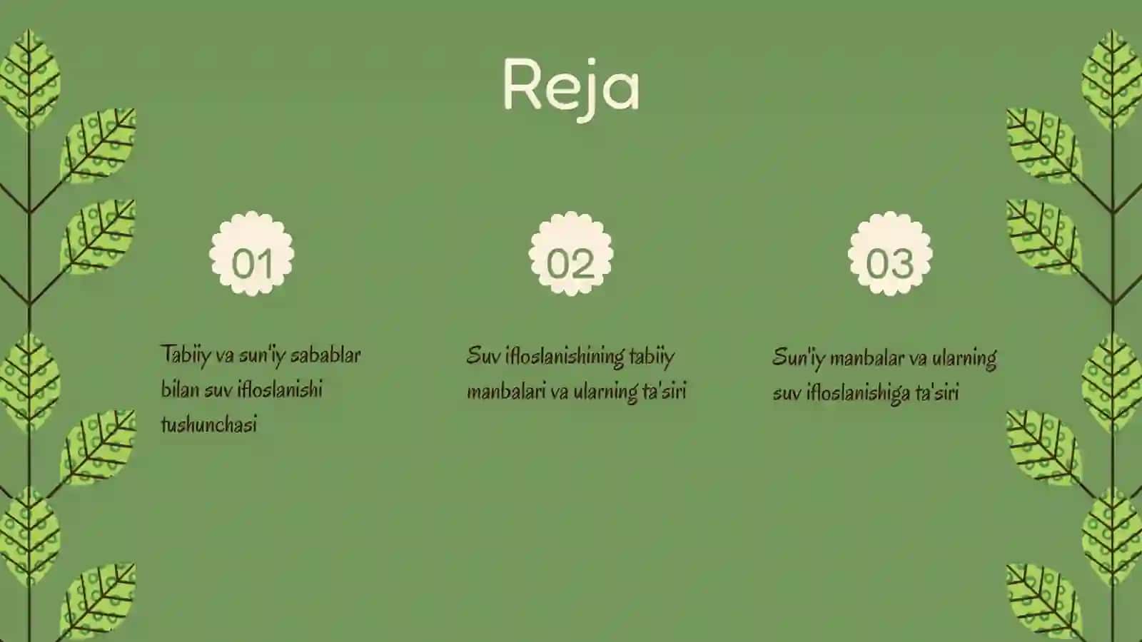 Suvni ifloslanishi tabi va suni sabablar bilan bòladi 2