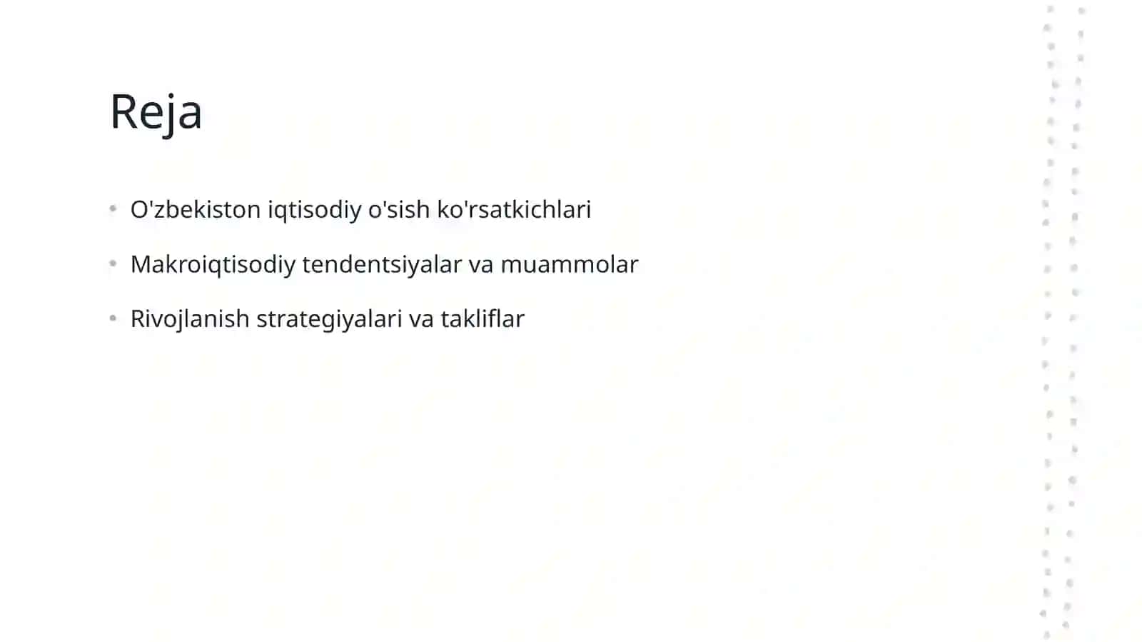 O'zbekiston iqtisodiy o'sish ko'rsatkichlari 2