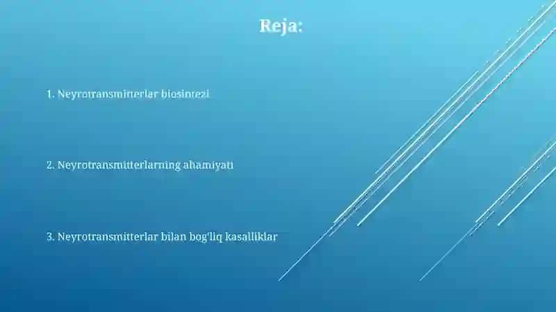 Neyromediatorlar biosintezi, ahamiyati va kasalliklari 2