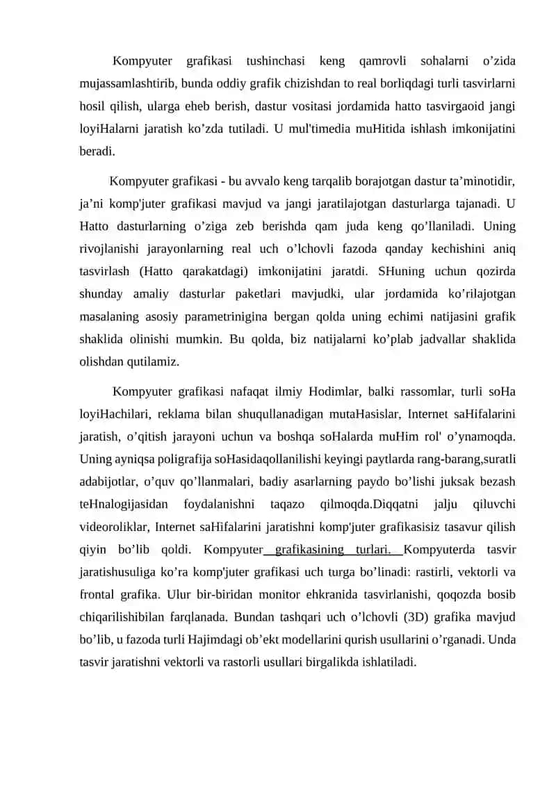 Kompyuter grafikasi 2