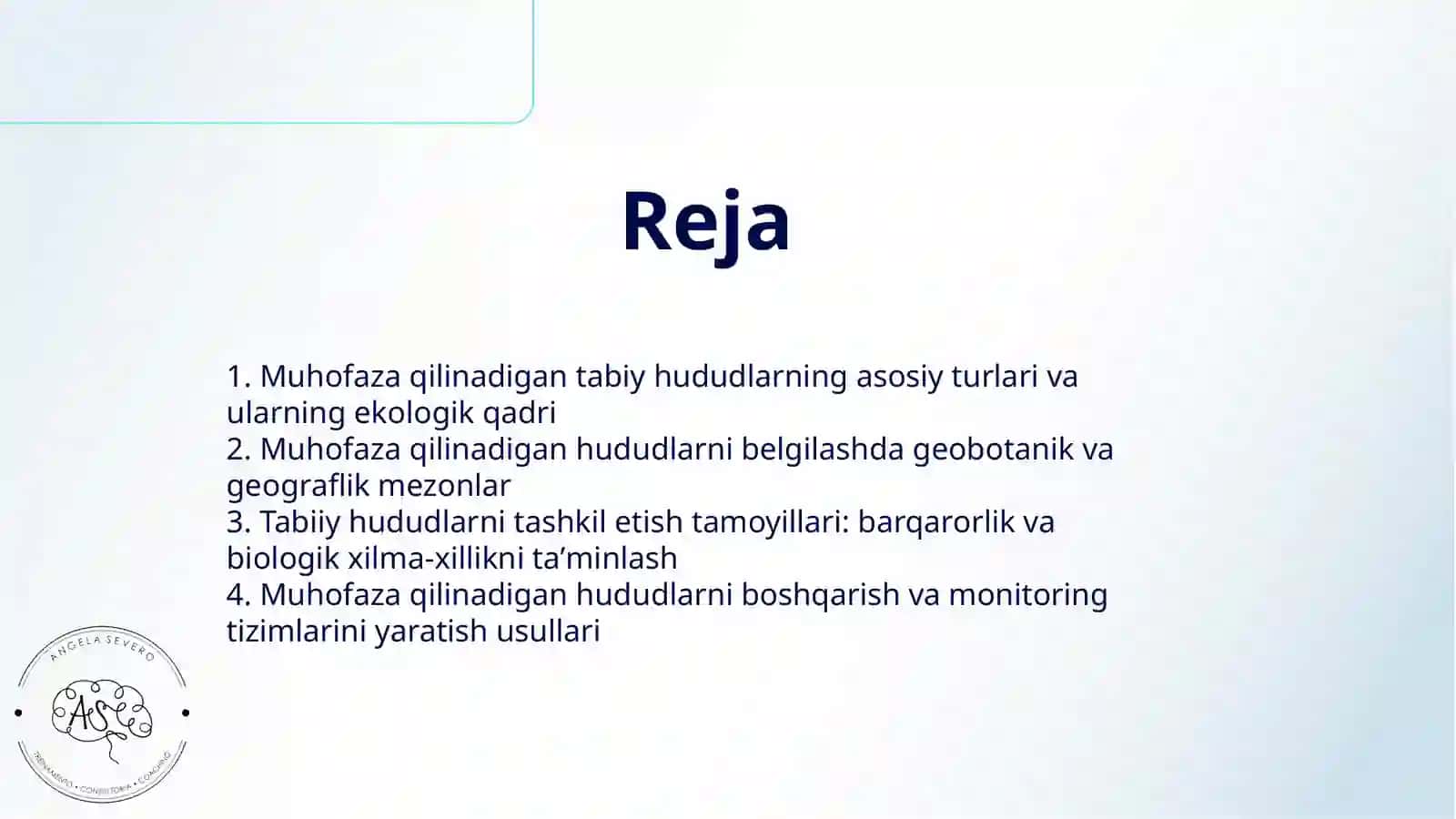MUHOFAZA QILINADIGAN TABIY HUDUDLARNING TURLARI VA ULARNI TASHKIL ETISH TAMOYILLARINI ISHLAB CHIQISH 2