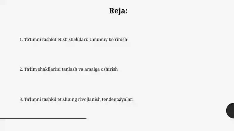 Ta'limni tashkil etish shakllari 2