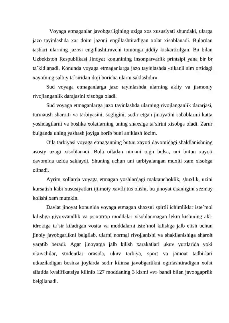 Voyaga yеtmaganlarni jinoiy javobgarlikdan va jazodan ozod qilish 2