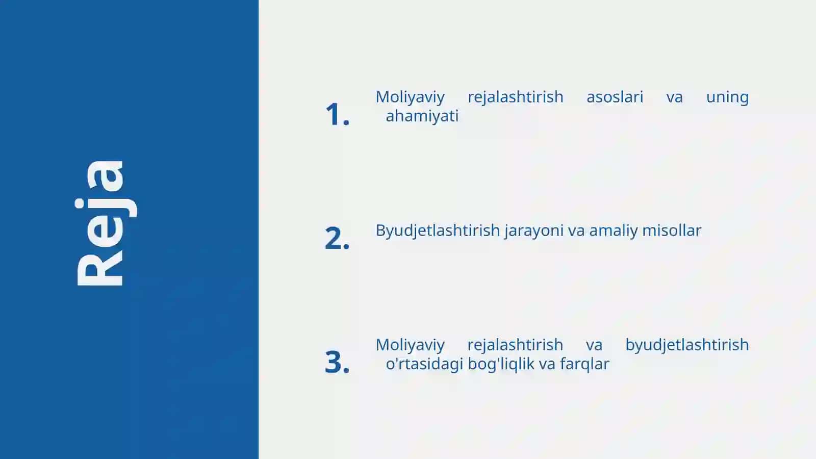 Moliyaviy rejalashtirish va byudjetlashtirish 2