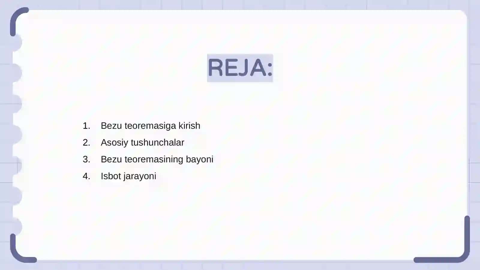 Bezu teoremasi 2