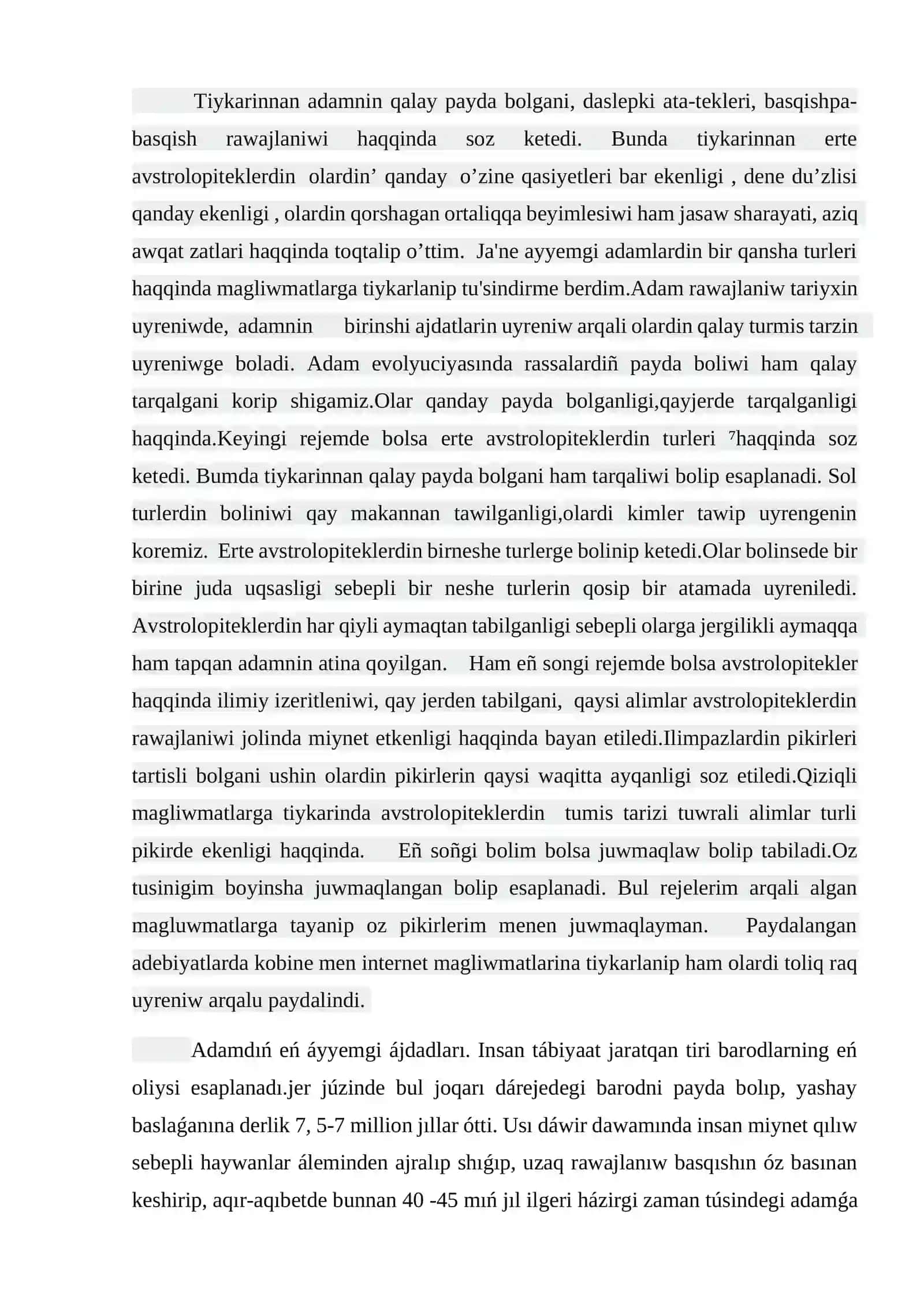 Orayliq Afrikadan tabilg’an avstrolopiteklerdin’ uyreniliw tariyxi 2