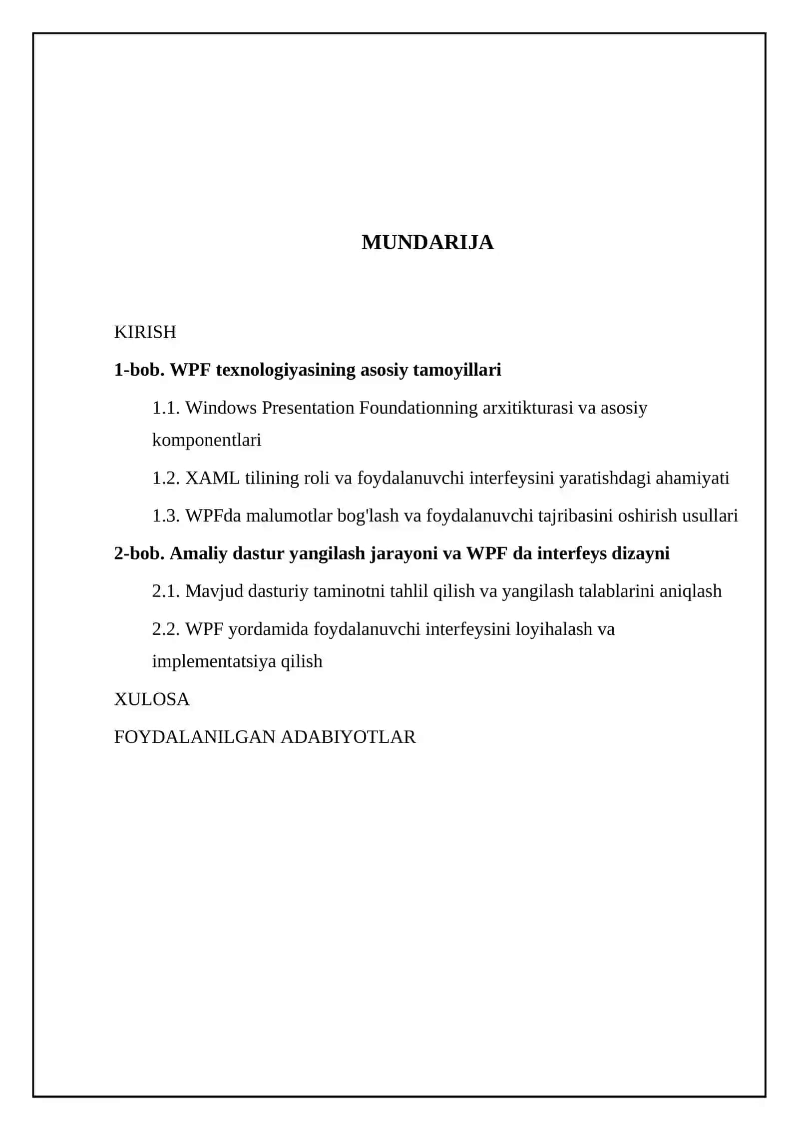 WPF texnologiyasi asosida foydalanuvchi interfeysiga ega amaliy dastur 2
