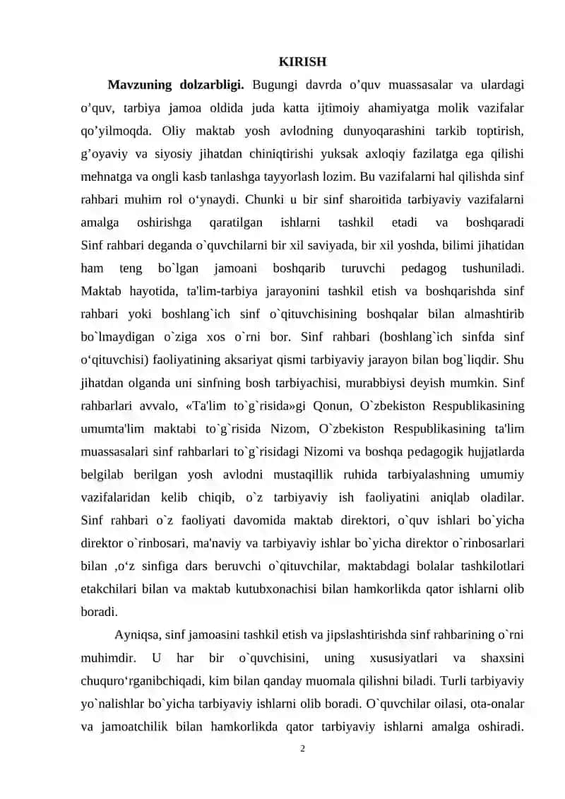 Sinf Rahbarining O’quvchilarga Bo’lgan Munosabatida Pedagogik Mahoratning Ahamiyati 2