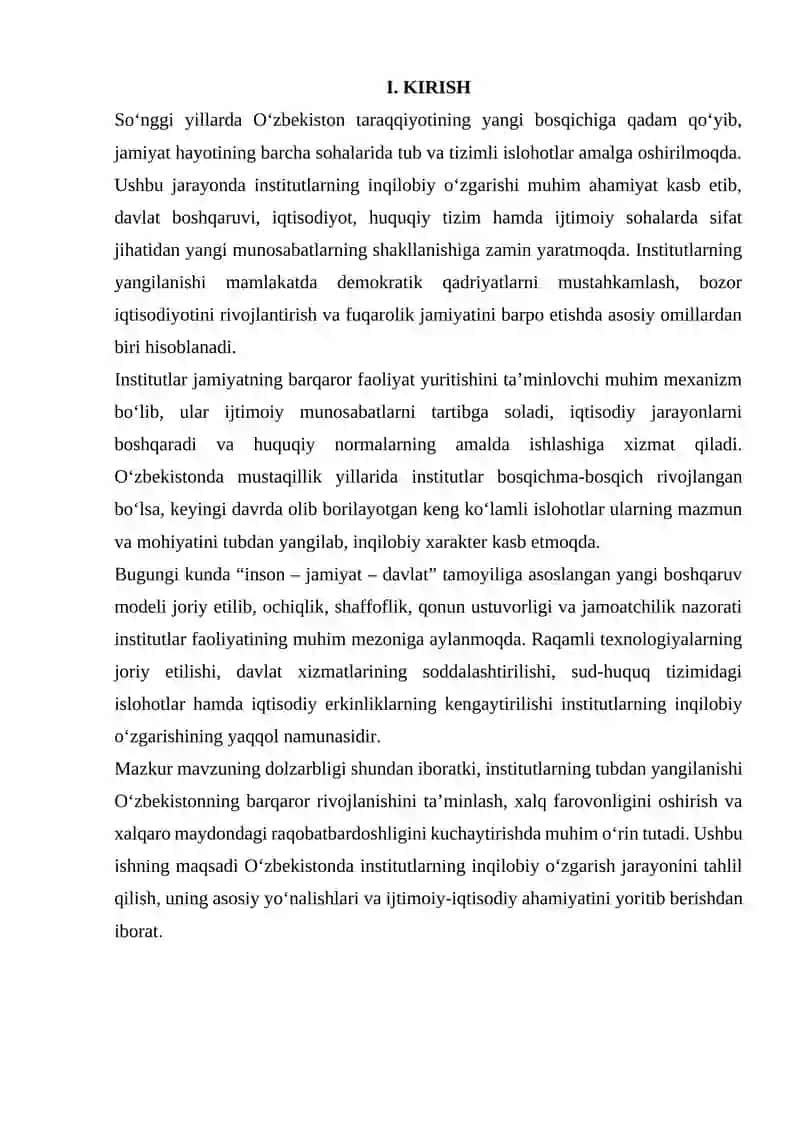 O'ZBEKISTONDA INSTITUTLARNING INQILOBIY O'ZGARISHI 2