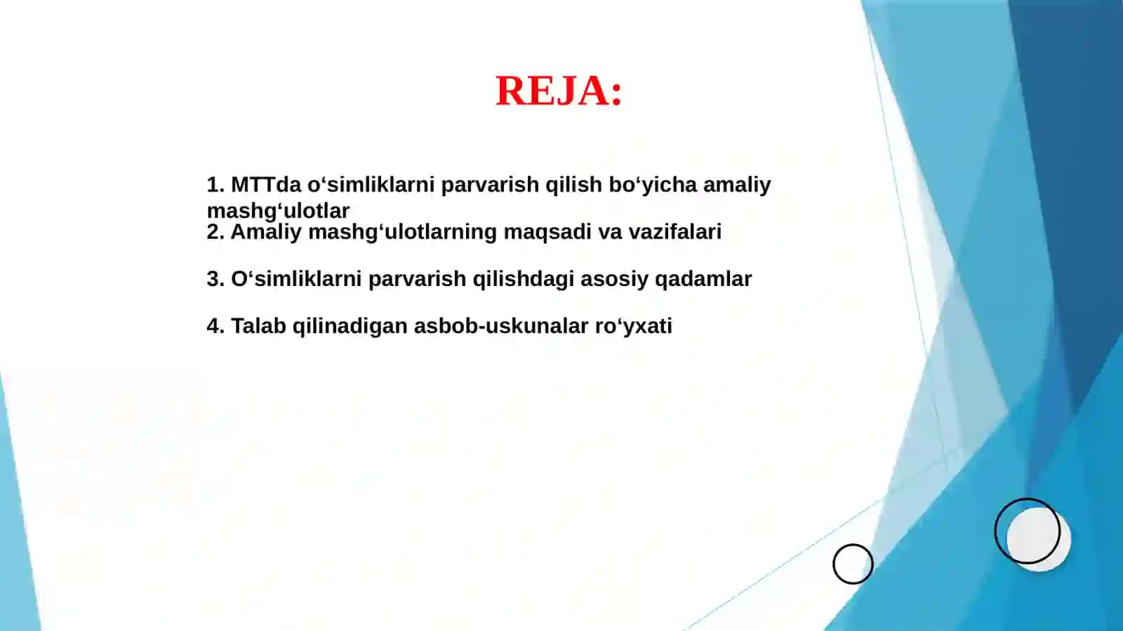 MTTda oʻsimliklarni parvarish qilish boʻyicha amaliy mashgʻulotlar 2