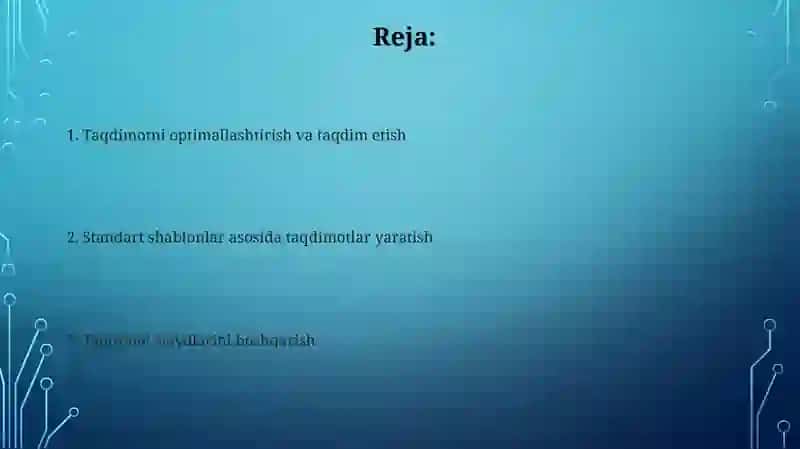 Standart shablonlar asosida taqdimotlar yaratish 2