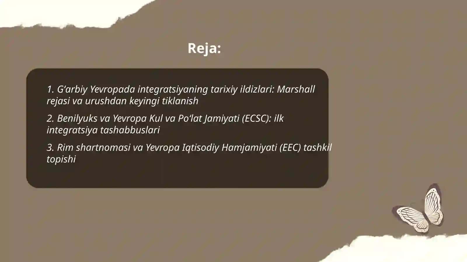 Gʻarbiy yevropada iqtisodiy va siyosiy integratsiya jarayonlari 2