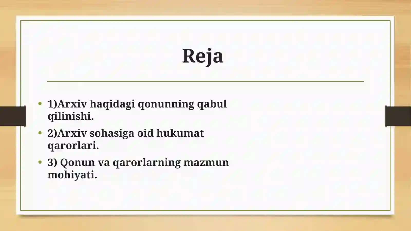 Oʻzbekiston Respublikasida arxiv sohasiga oid hukumat qarorlari 2