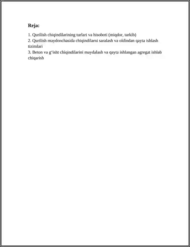 QURILISH CHIQINDILARINI UTILIZASIYA QILISH VA QAYTA ISHLASH 2