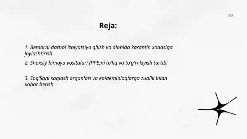 Oʻta havfli infeksiyalarga shubha boʻlganida koʻrsatiladigan chora tadbirlar 2