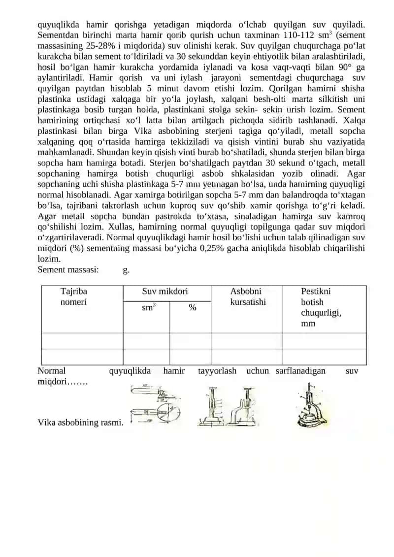 PORTLANDSEMENT XOSSALARINI ANIQLASH 2