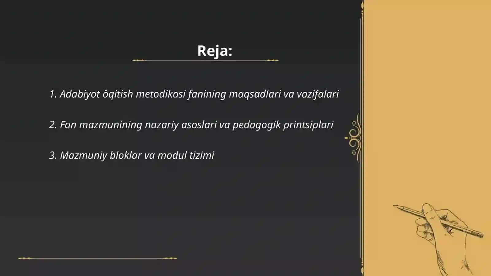 Adabiyot ôqitish metodikasi fanining mazmuni va qurilishi 2