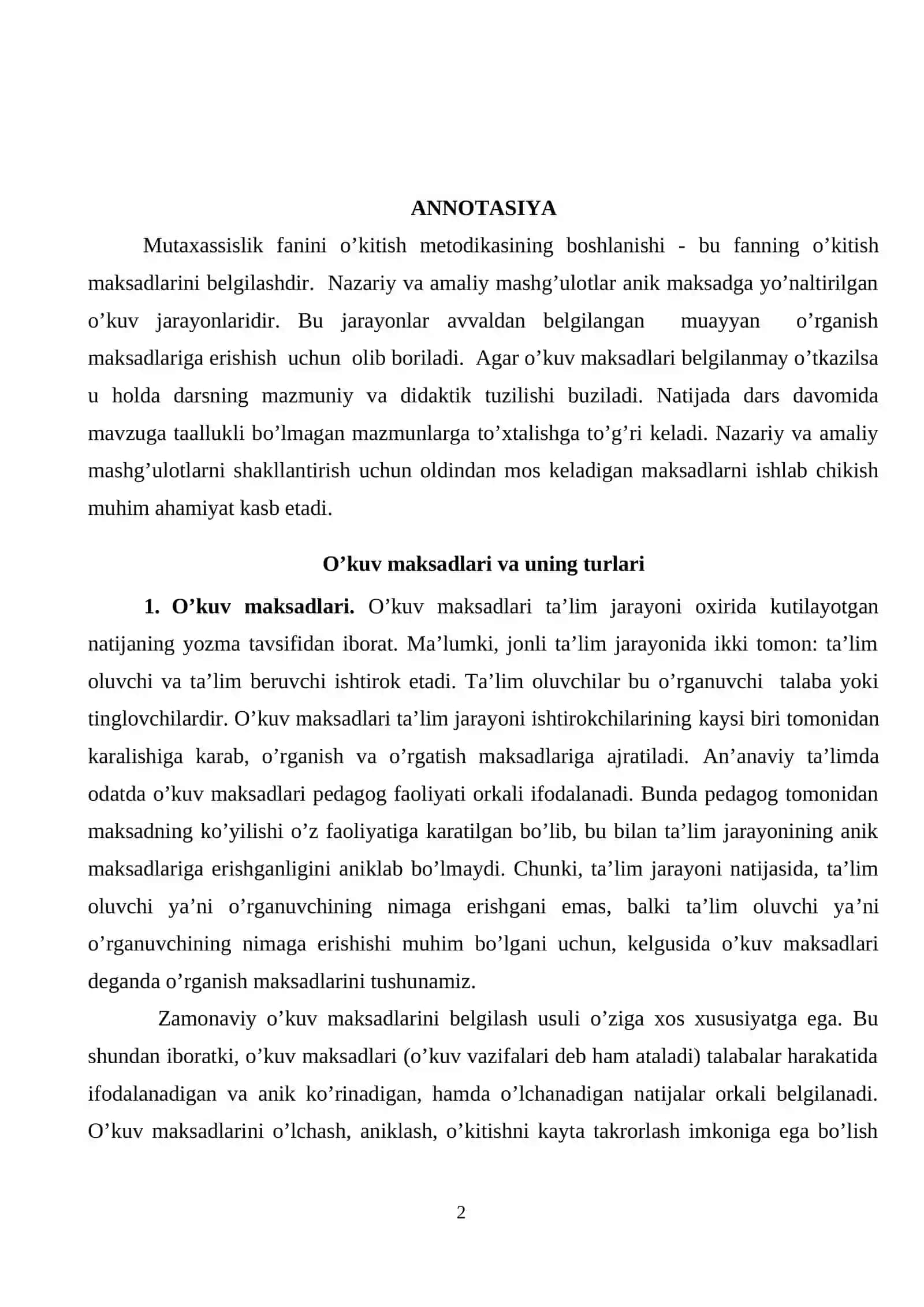 To’kimachilik materiallarining sifat ko’rsatkichlarini tanlash va sinflanishi bo’yicha dars o’tish metodikasini yaratish. 2