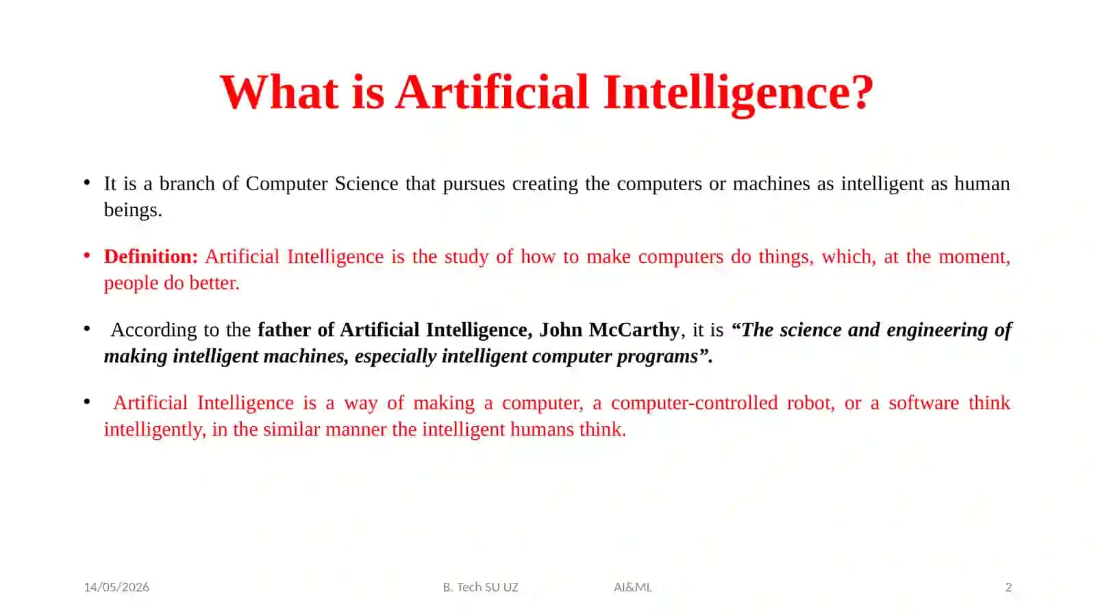 Artificial Intelligence 2