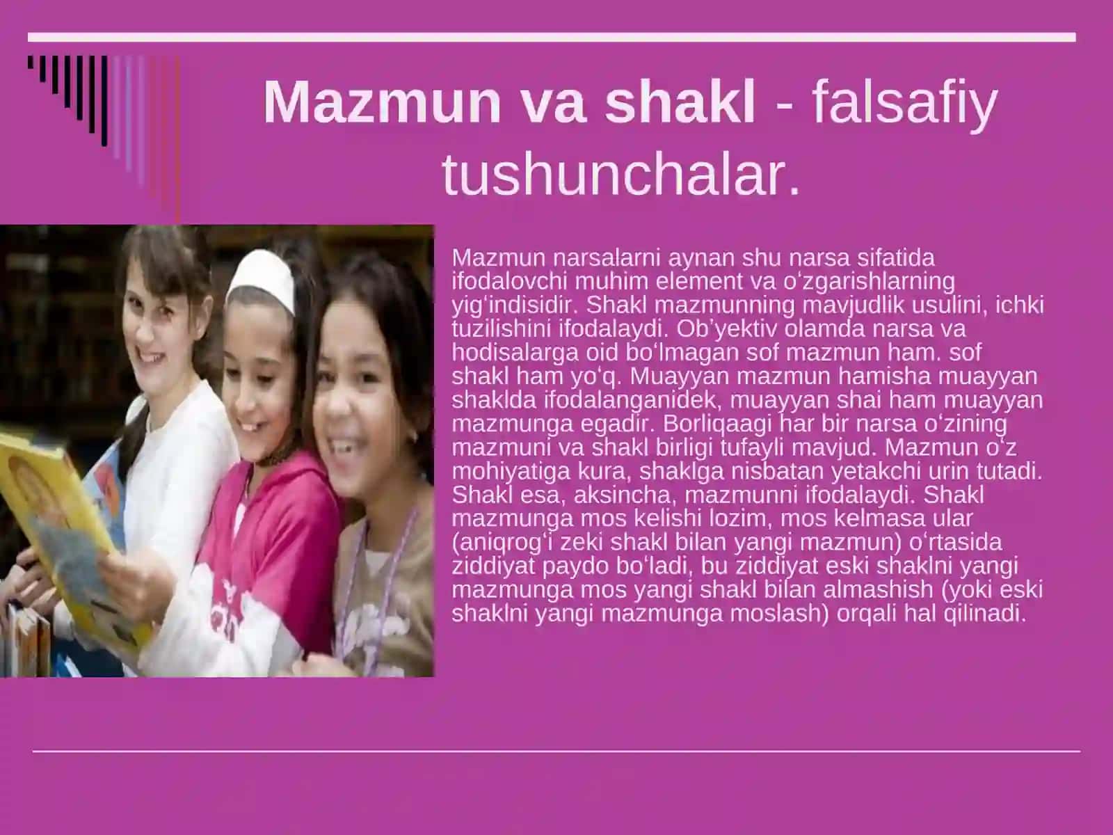Badiiy adabiyotda mazmun va shakl birligi 2