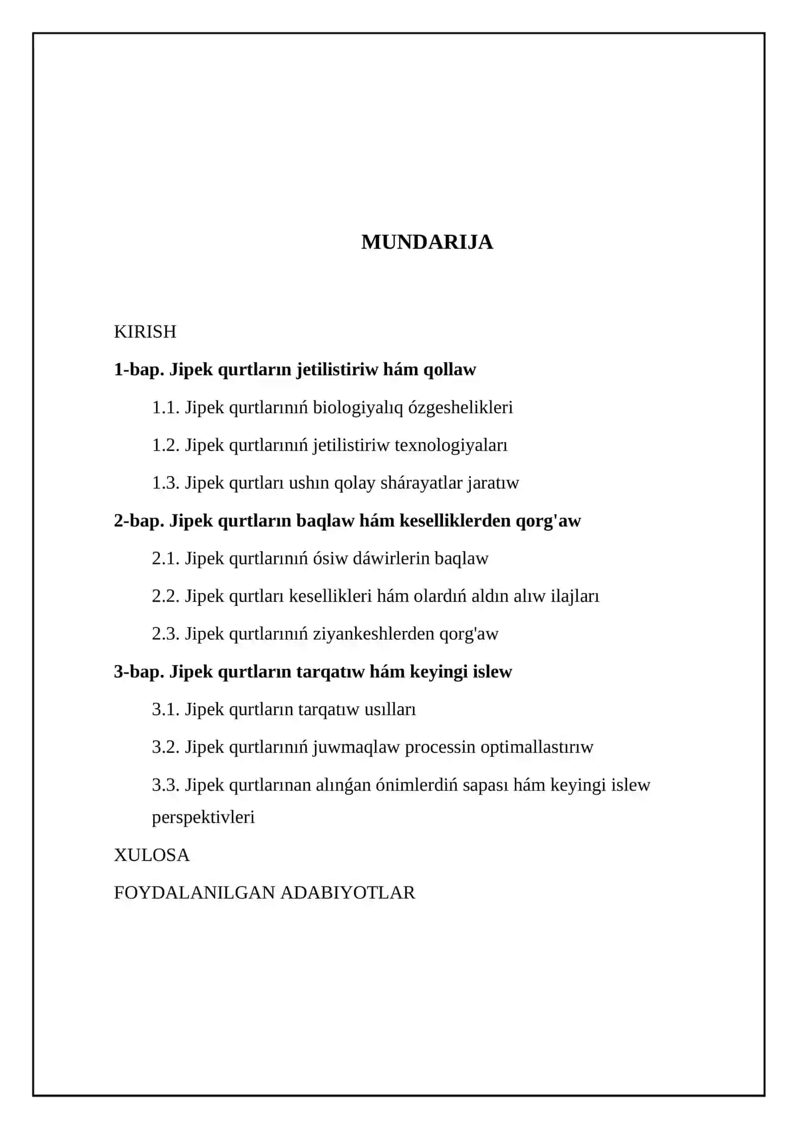 Janlanǵan jipek qurtlarin baqlaw hám tarqatıw 2