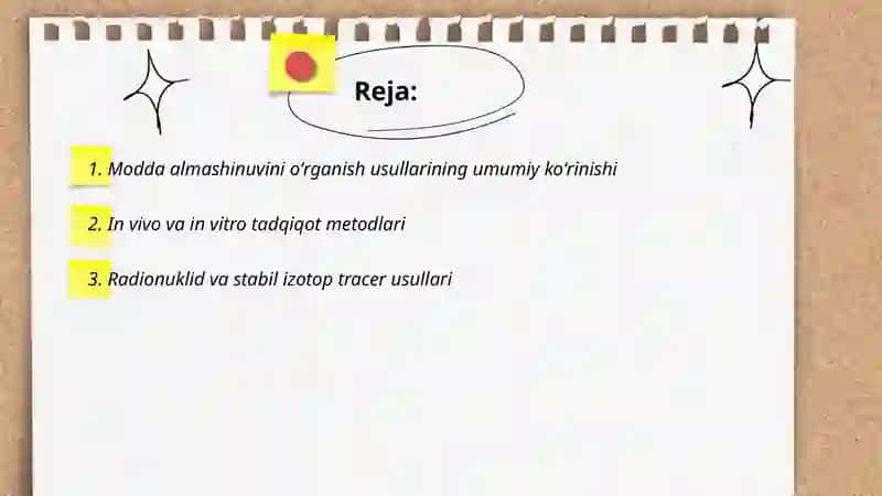 Modda almashinuvini oʻrganish usullari 2