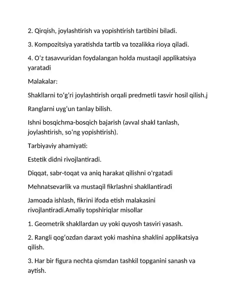 Geometrik figuralardan predmetli applikatsiya yasash 2