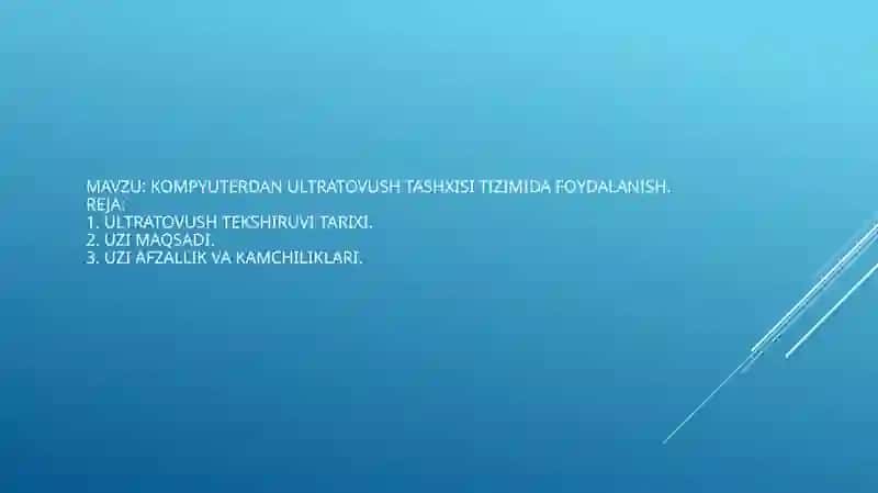 Kompyuterdan ultratovush tashxisi tizimida foydalanish. 2
