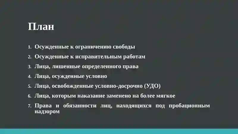 Категории лиц (субъекты) пробации.Права и обязанности лиц, находящихся подпробационнымнадзором 2