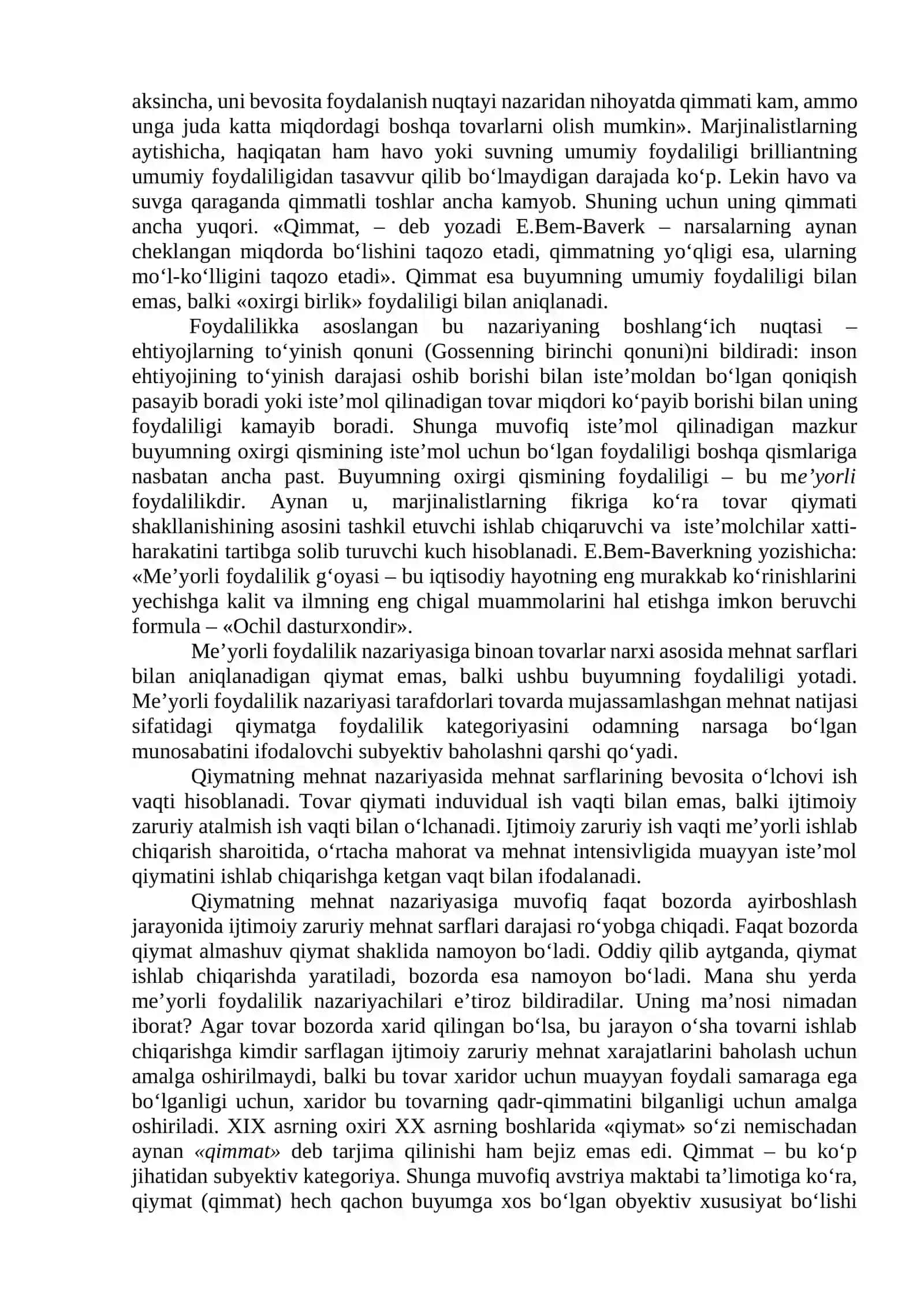 Marjinalizm va me’yorli foydalilik nazariyasi 2