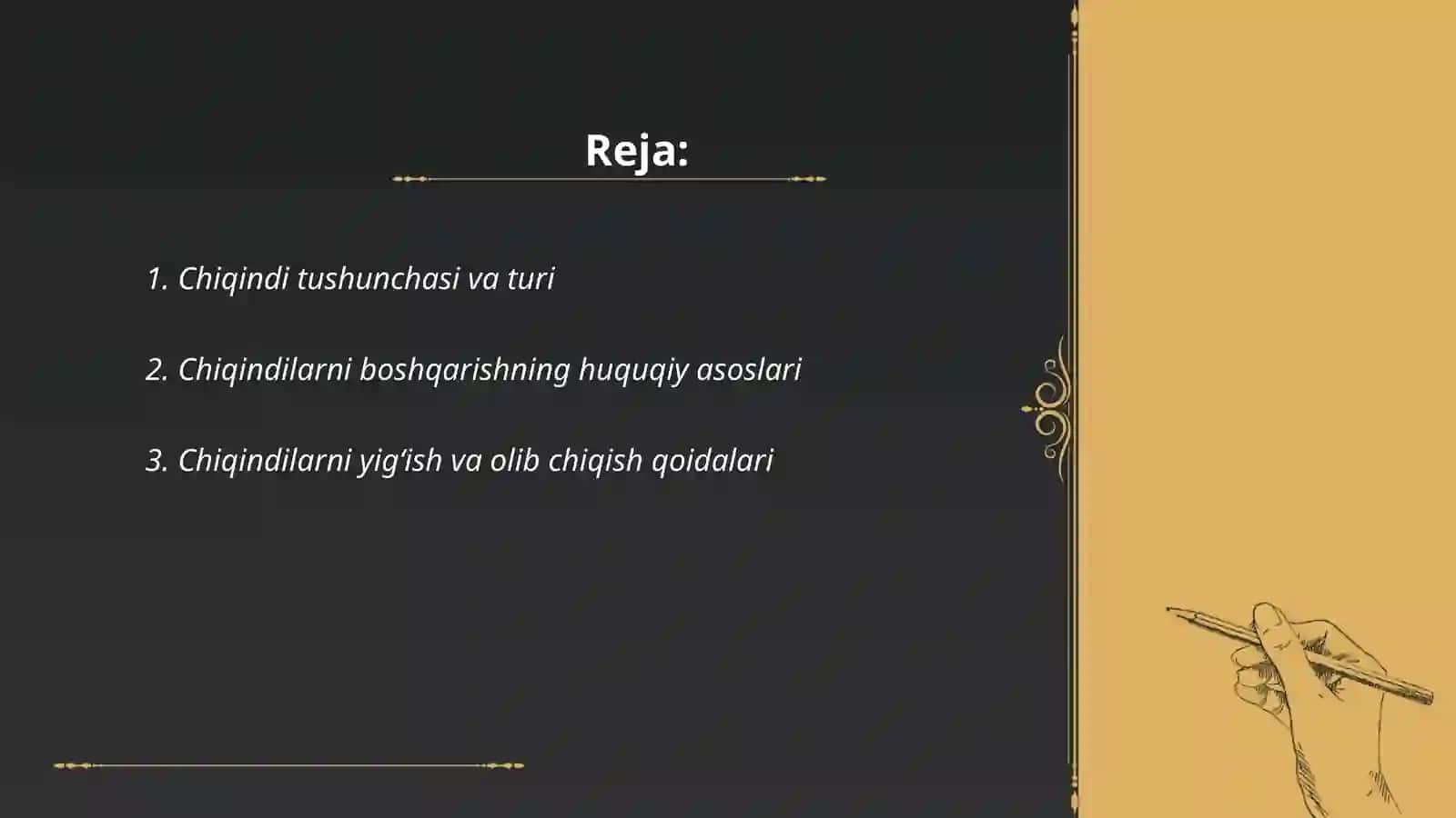 Chiqindilarni huquqiy tartibga solish 2