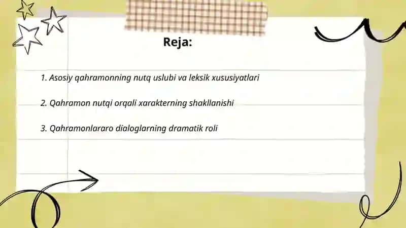 Shum bola asarida qahramon nutqi 2