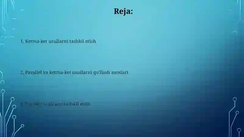Qurilishni parallel va ketma-ket usulda tashkil etish asoslari 2
