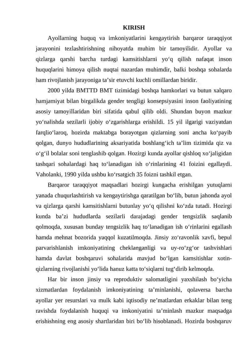 MUSTAQIL O’ZBEKISTONDA XOTIN QIZLAR XIMOYASI 2