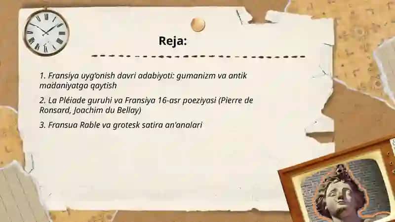 G‘arbiy Yevropa uyg‘onish adabiyoti. Fransiya, Angliya, Ispaniyada uyg‘onish davri adabiyoti 2