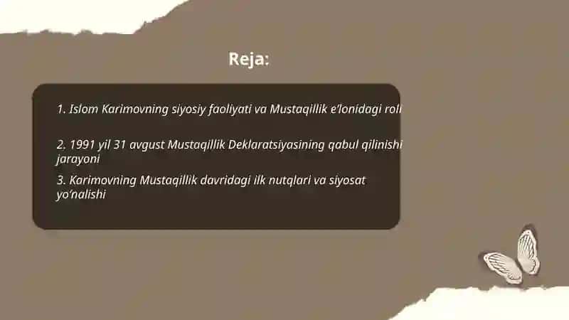 Islom Karimov - O’zbekiston rahbari. Mustaqillik Deklaratsiyasining qabul qilinishi. 2