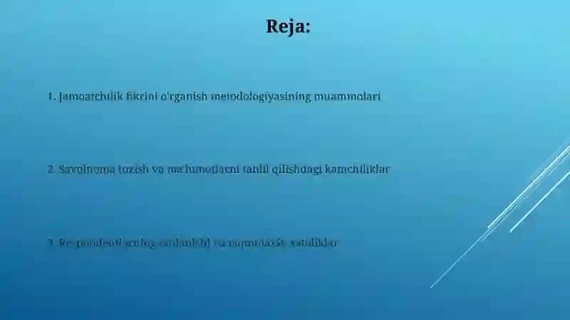 Jamoatchilik fikrini tadqiq etishning uslubiy muammolari 2
