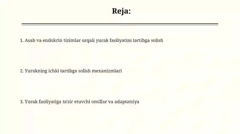 Yurak faoliyatini boshqarish mexanizmlari 2