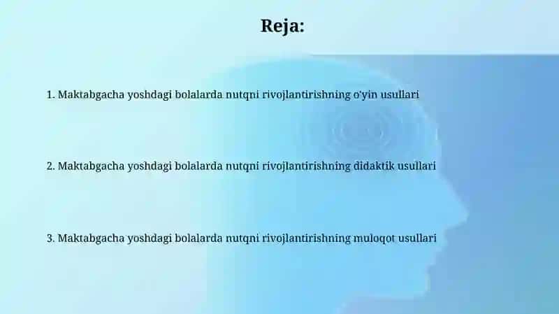 Maktabgacha tayyorlav guruh yoshidagi bolalar nutqini oʻstirish metodlari 2
