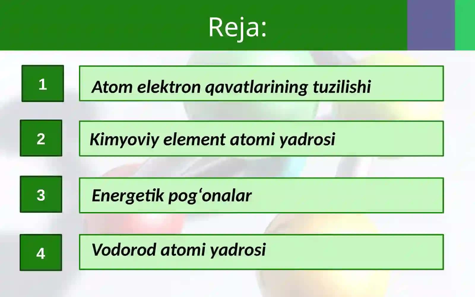 Atomelektron qavatlarining tuzilishi 2