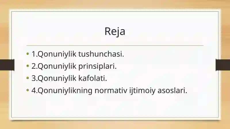 Qonuniylik tushunchasi va prinsiplari va uning normativ ijtimoiy asoslari 2