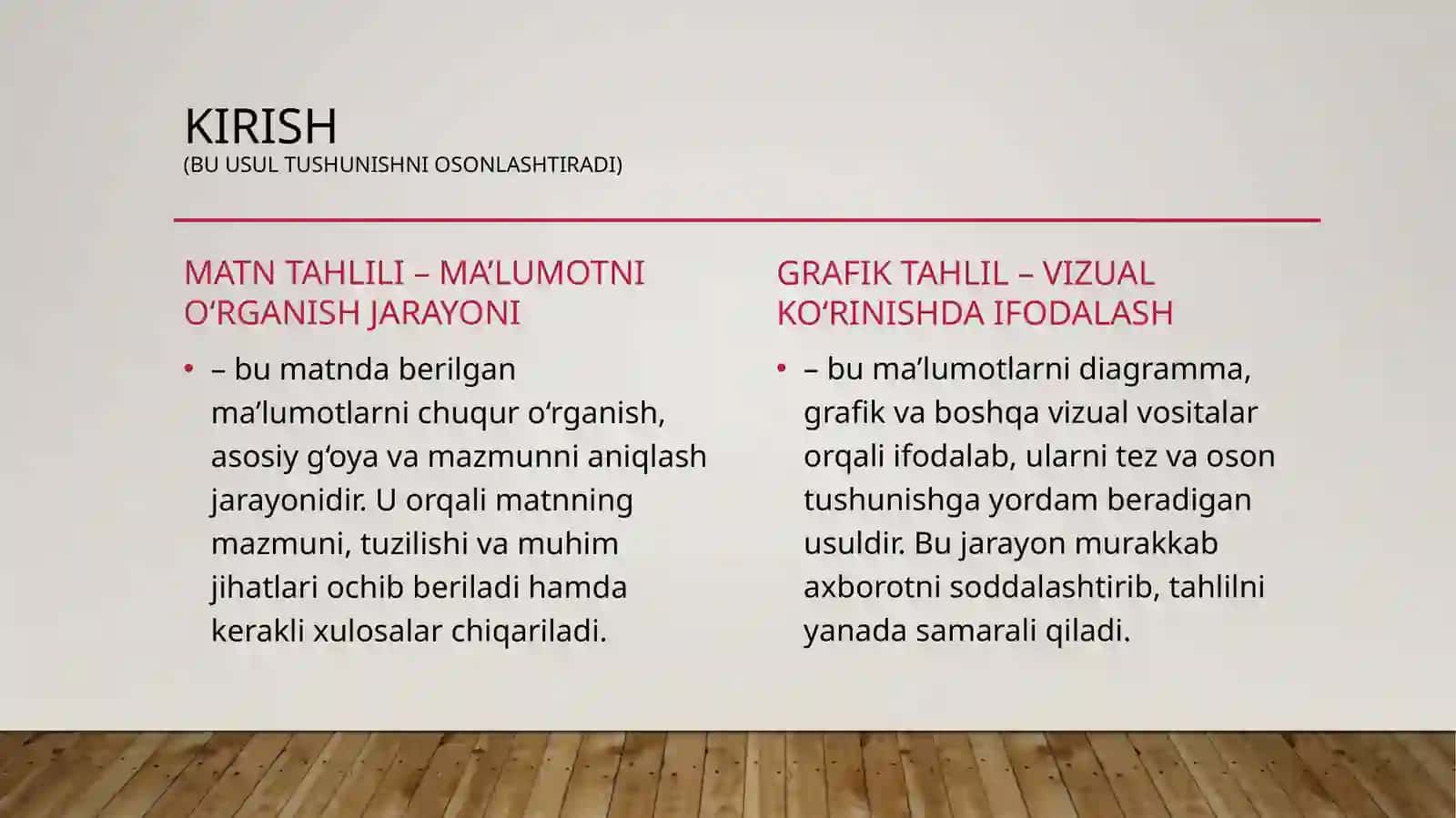 Matnlarni grafik tahlil qilish usullari 2