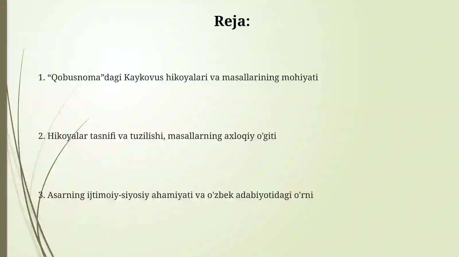 Kaykovusning“Qobusnoma”asaridagihikoyatvatamsillar 2