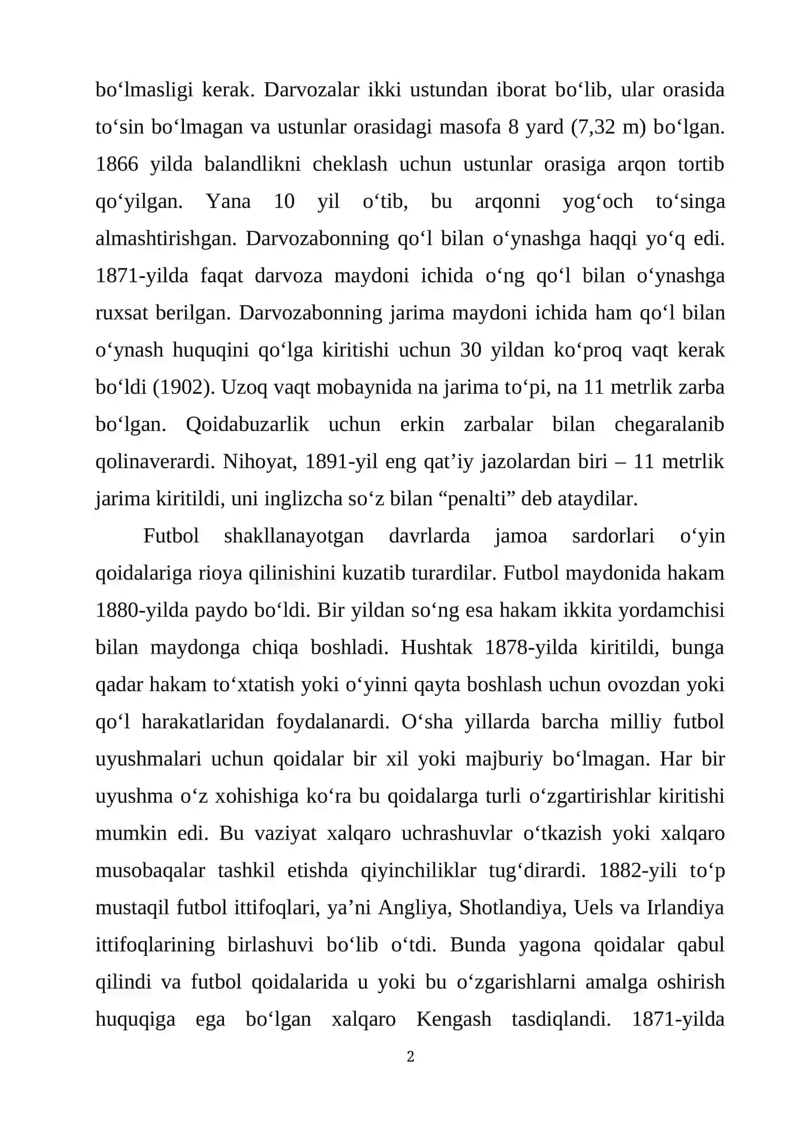 FUTBОL MUSOBAQALARNI TASHKIL ETISH VA HAKAMLIK QILISH NAZARIYASI 2