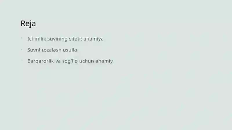 Ichimlik suvining sifatini yaxshilashdagi asosiy usullar. 2