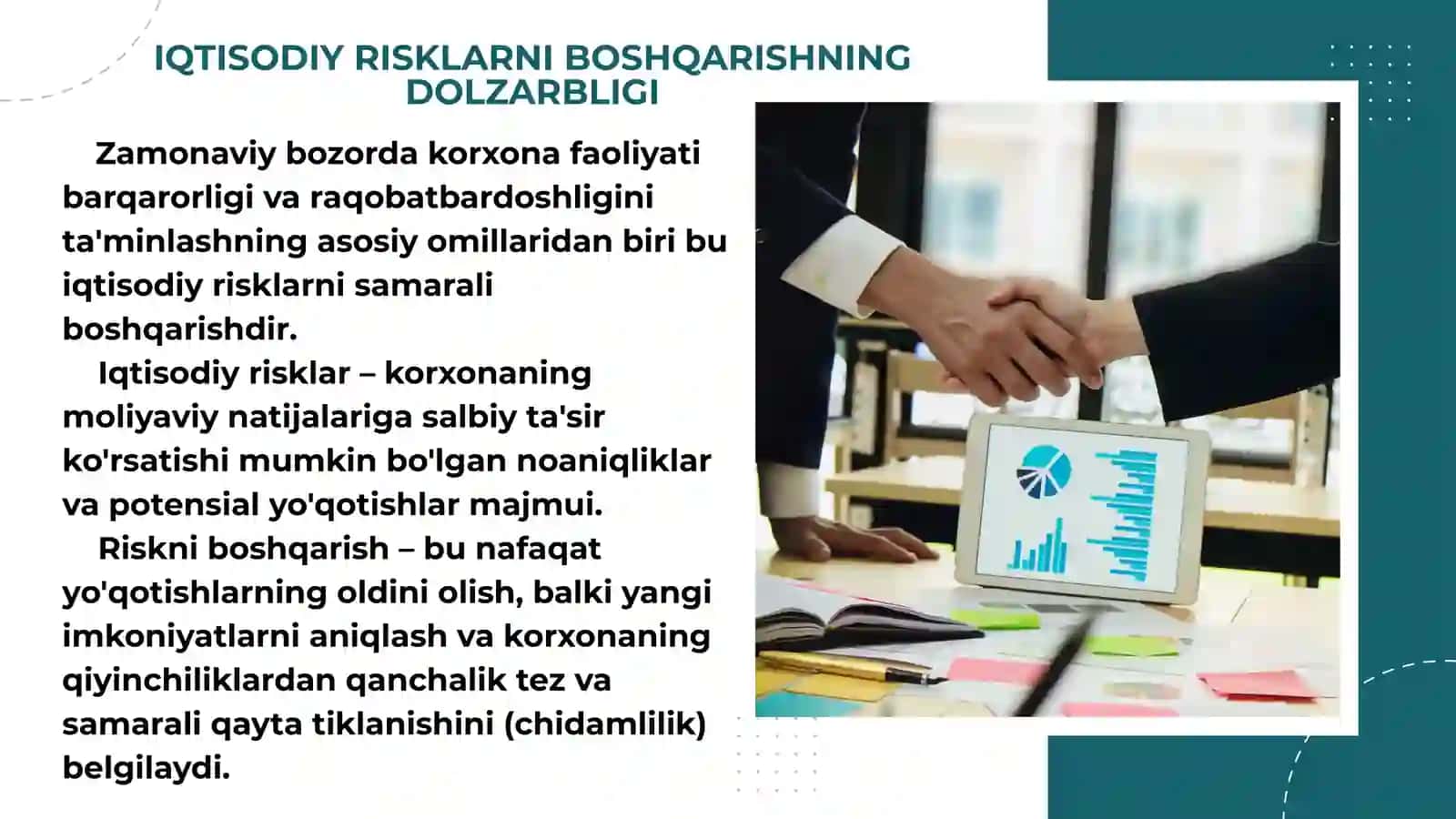 IQTISODIY RISKLARNI BOSHQARISHNING DOLZARBLIGI 2