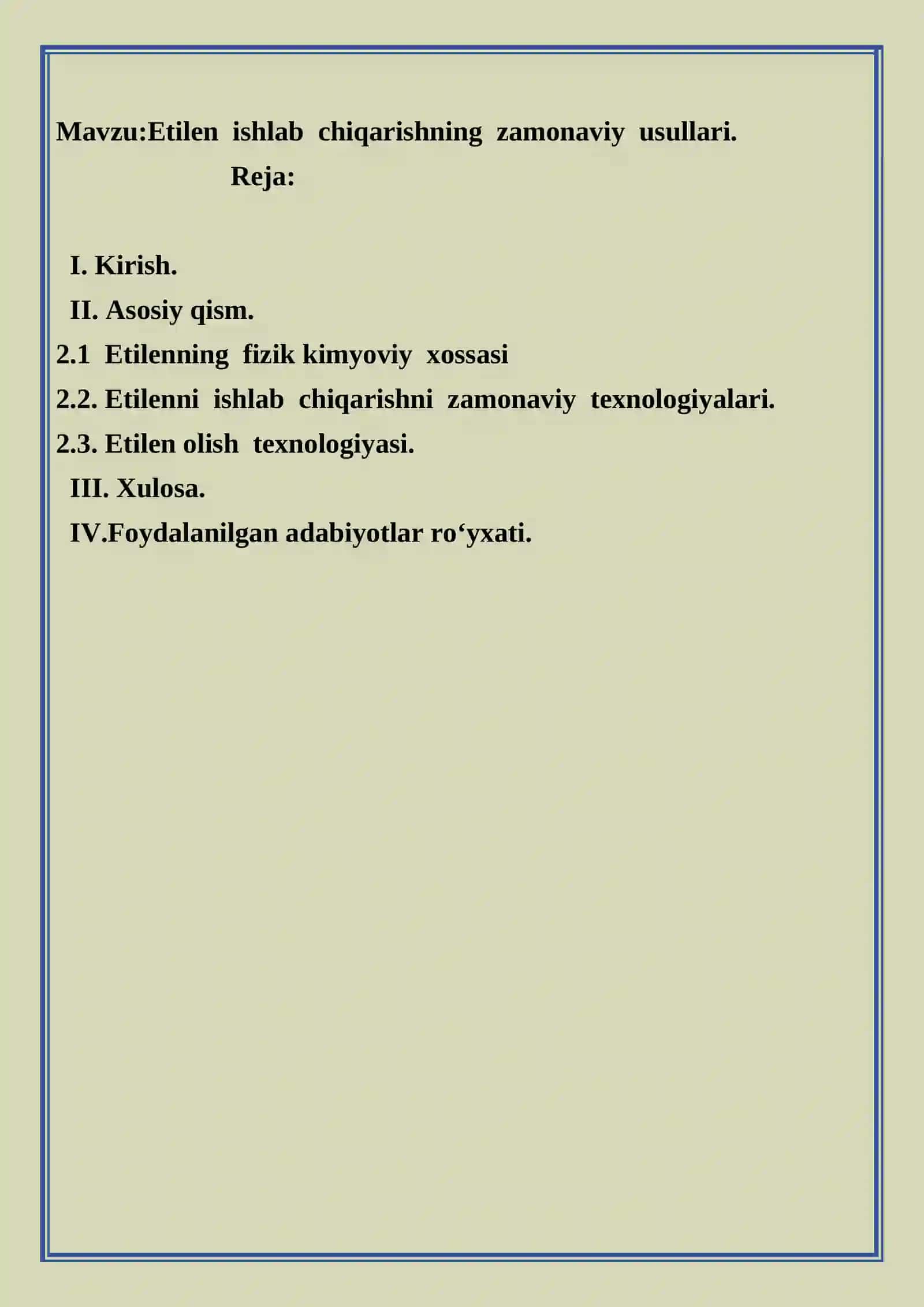 Etilen ishlab chiqarishning zamonaviy usullari 2