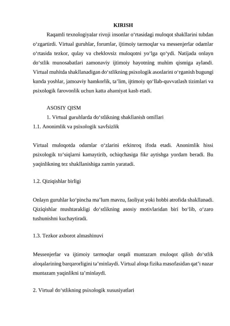 Virtual Guru hlar Orqali Shakllanadigan Do‘stlik Munosabatlari Psixologiyasi 2