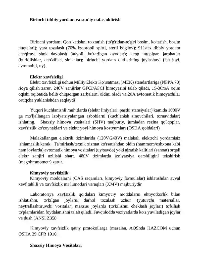 Xavfsizlik qoidalari 2